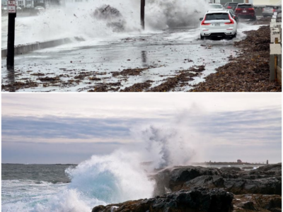Large Waves Crash Along Maine Coast: A Nor’easter’s Fury