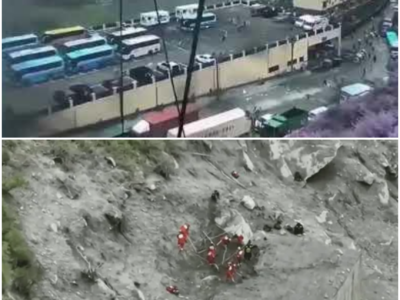Shocking Footage of Landslide at Jilong Border Crossing in Tibet